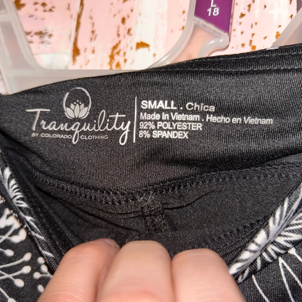 Tranquility by Colorado Clothing Black and White Floral Mini Skirt